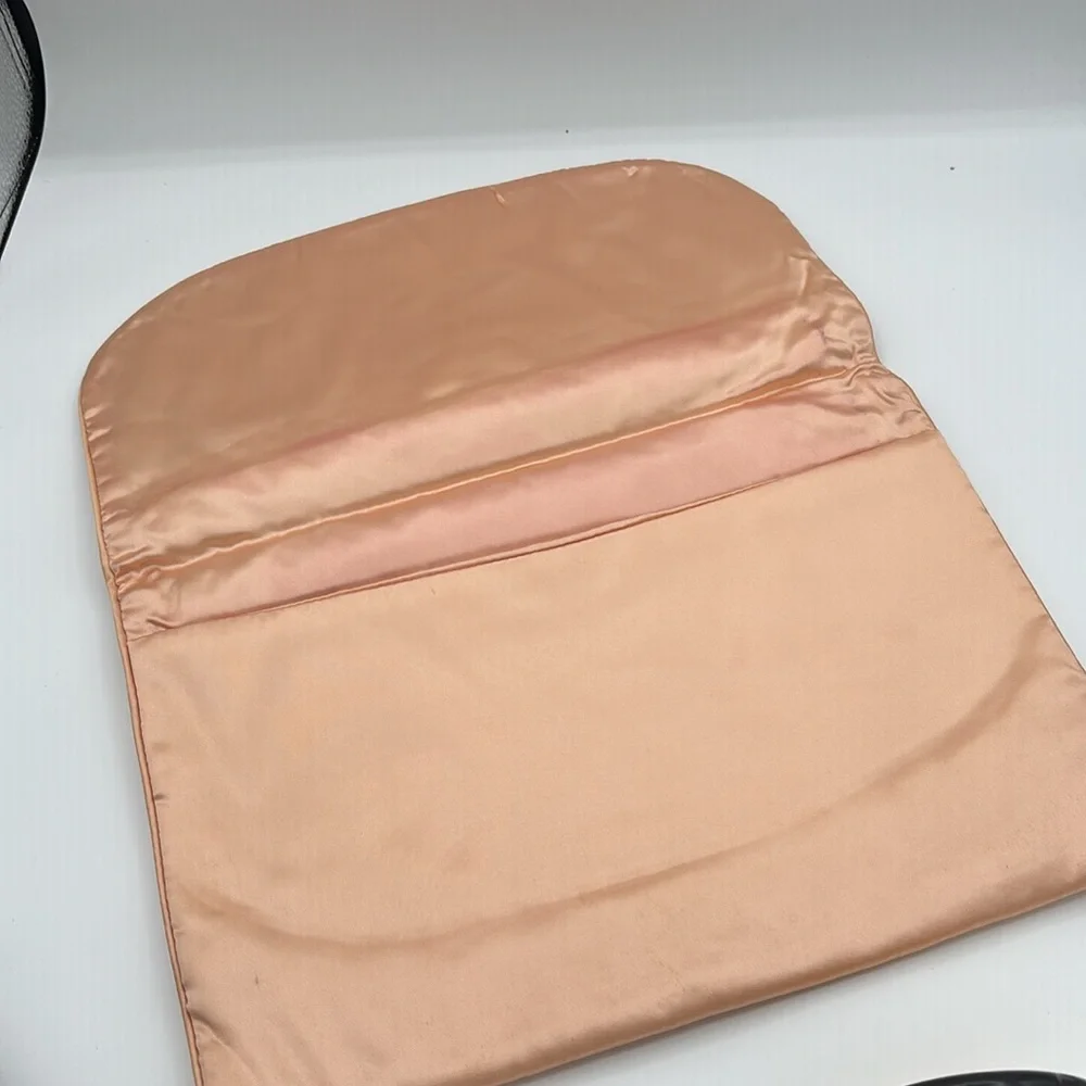Vintage Pink Quilted Silk Satin Oversized Lingerie Storage Bag Embroidered HOT